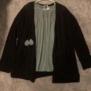 Semi-sheer black cardigan